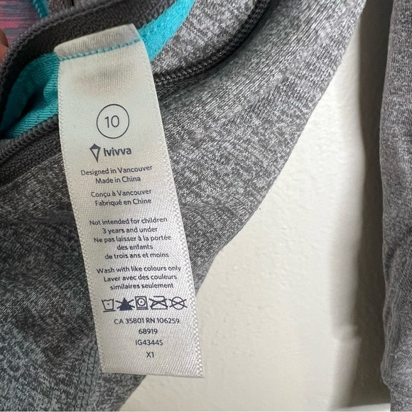 IVIVVA Girls Reversible Zip-Up Jacket Gray Teal Full Zip Pockets Activewear 10 - Picture 11 of 16